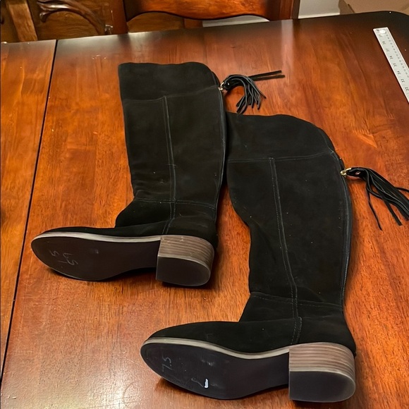 Gibson Latimer Shoes - Gibson Latimer Black Suede Leather Knee-High Boots size 7.5